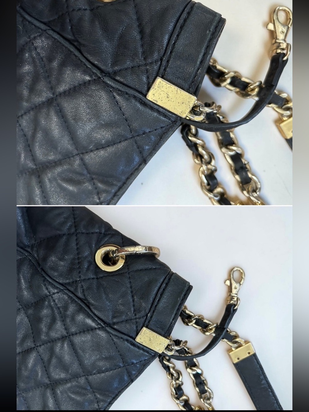 Michael Michael Kors Susannah Shoulder Tote Bag AI-1306 Quilted Leather - Picture 12 of 13